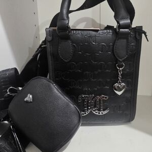 Juicy Couture Black Mini Bag with Heart Charm